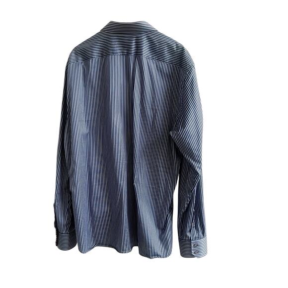 Ted Baker Endurance Blue Stripe French Cuff Superfine Cotton Dress Shirt 17.5 - Picture 3 of 11